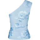 Neo Noir Florini Big Flower Mesh Top Light Blue