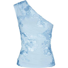 Neo Noir Florini Big Flower Mesh Top Light Blue