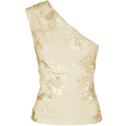 Neo Noir Florini Big Flower Mesh Top Light Yellow