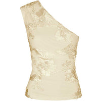 Neo Noir Florini Big Flower Mesh Top Light Yellow