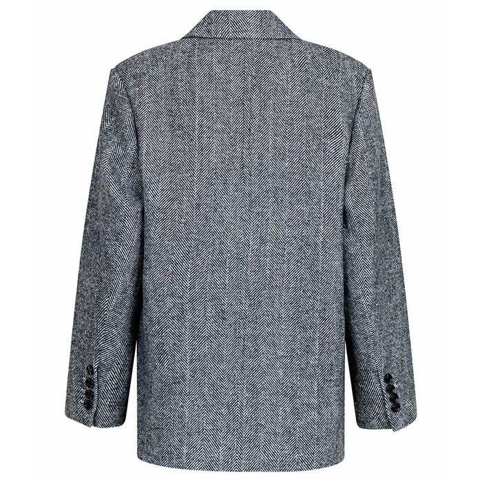 Neo Noir Gaby Herringbone Blazer Grå