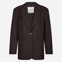 Neo Noir Gaby Pinstripe Blazer Dark Brown