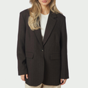 Neo Noir Gaby Pinstripe Blazer Dark Brown