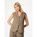 Neo Noir Gamina Structure Waistcoat Khaki - J BY J Fashion