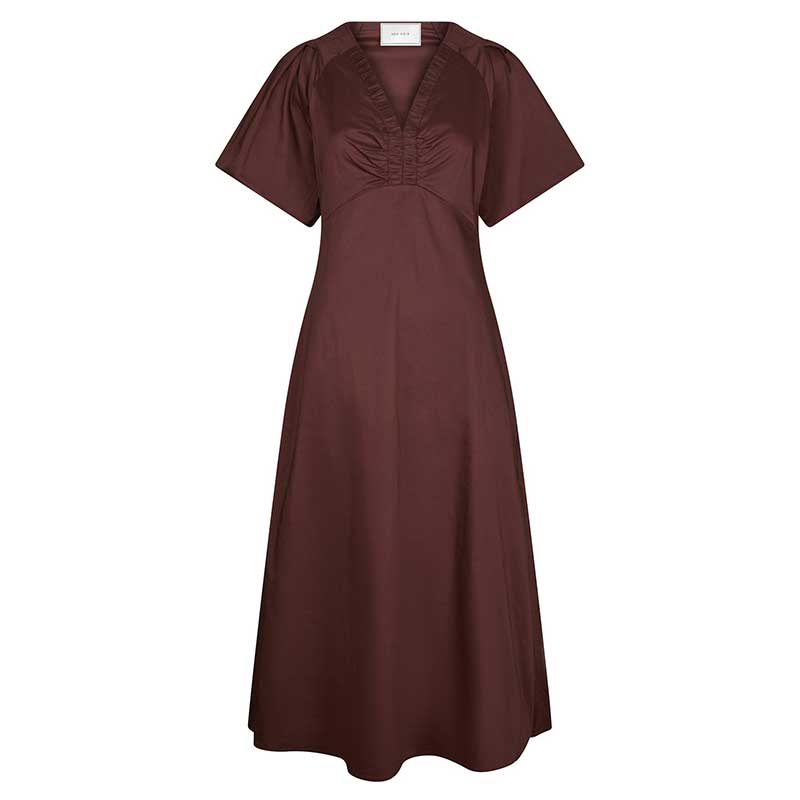 Neo Noir Illana Poplin Dress Burgundy