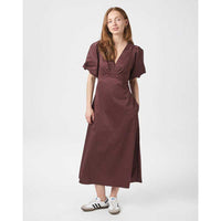 Neo Noir Illana Poplin Dress Burgundy