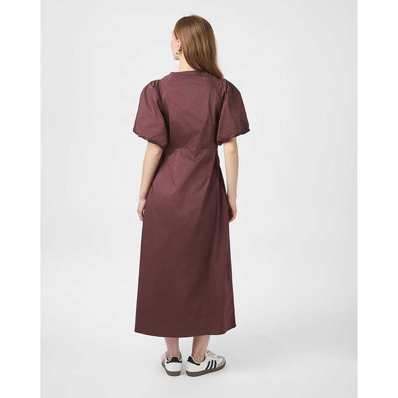 Neo Noir Illana Poplin Dress Burgundy