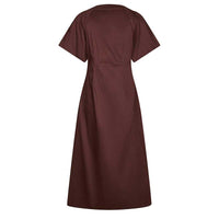 Neo Noir Illana Poplin Dress Burgundy