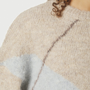 Neo Noir Inga Check Fluff Knit Blouse Beige Melange - J BY J Fashion