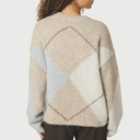 Neo Noir Inga Check Fluff Knit Blouse Beige Melange - J BY J Fashion