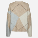 Neo Noir Inga Check Fluff Knit Blouse Beige Melange - J BY J Fashion
