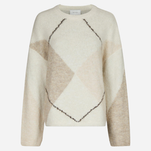 Neo Noir Inga Check Fluff Knit Blouse Creme - J BY J Fashion