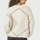 Neo Noir Inga Check Fluff Knit Blouse Creme - J BY J Fashion