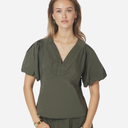 Neo Noir Irina Poplin Blouse Army