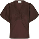 Neo Noir Irina Poplin Blouse Dark Brown