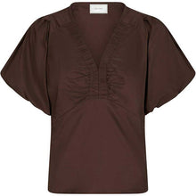 Neo Noir Irina Poplin Blouse Dark Brown