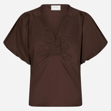 Neo Noir Irina Poplin Blouse Dark Brown - J BY J Fashion