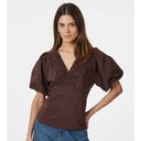 Neo Noir Irina Poplin Blouse Dark Brown
