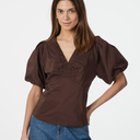 Neo Noir Irina Poplin Blouse Dark Brown - J BY J Fashion