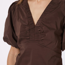 Neo Noir Irina Poplin Blouse Dark Brown - J BY J Fashion