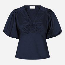 Neo Noir Irina Poplin Blouse Navy - J BY J Fashion