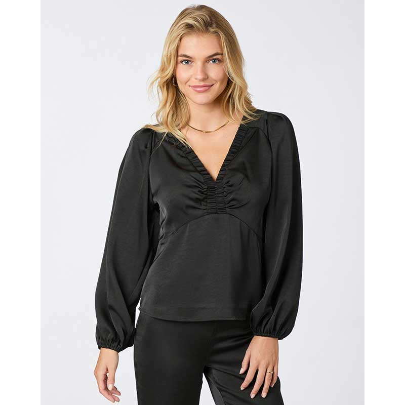 Neo Noir Istana Heavy Sateen Blouse Black - J BY J Fashion