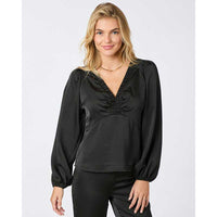 Neo Noir Istana Heavy Sateen Blouse Black - J BY J Fashion