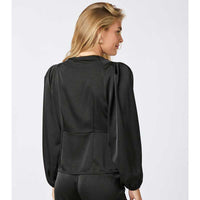 Neo Noir Istana Heavy Sateen Blouse Black - J BY J Fashion