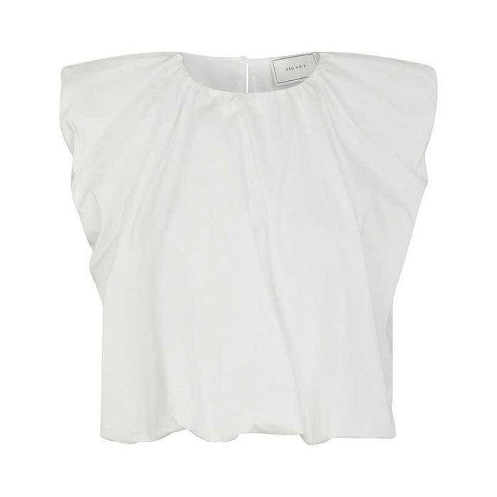 Neo Noir Ivania Poplin Top White