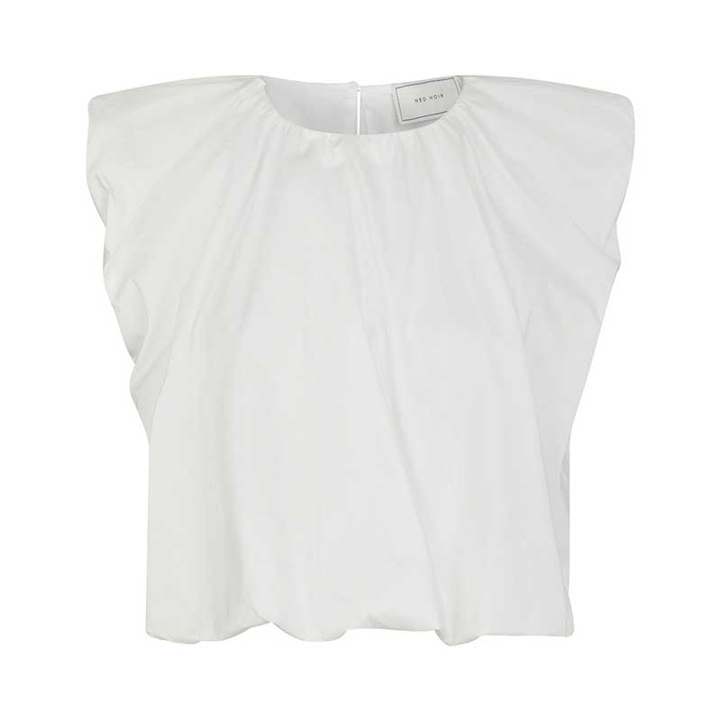 Neo Noir Ivania Poplin Top White