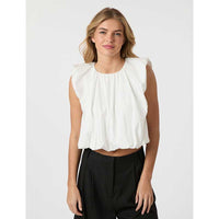 Neo Noir Ivania Poplin Top White