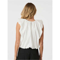 Neo Noir Ivania Poplin Top White