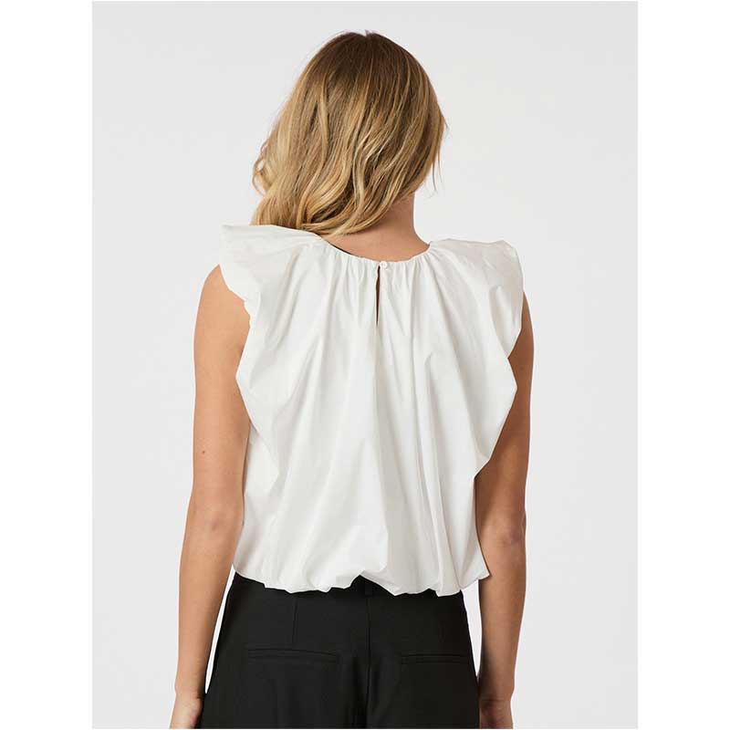Neo Noir Ivania Poplin Top White