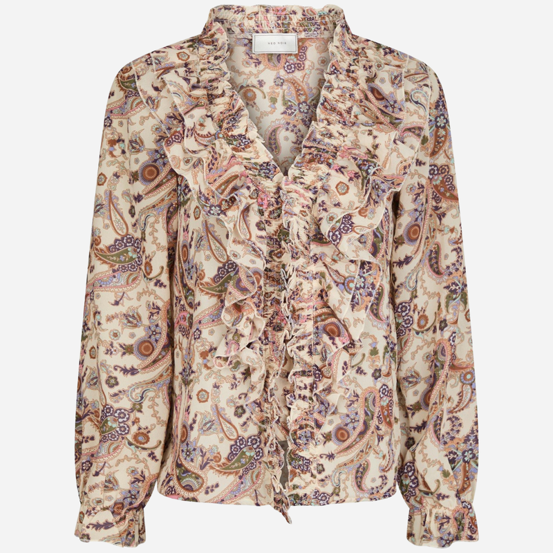 Neo Noir Ivey Art Paisely Blouse Creme