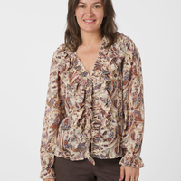 Neo Noir Ivey Art Paisely Blouse Creme