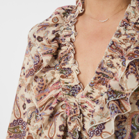 Neo Noir Ivey Art Paisely Blouse Creme