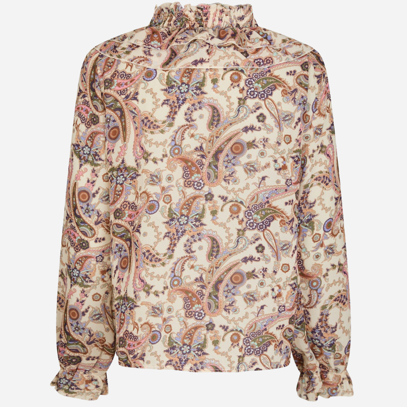 Neo Noir Ivey Art Paisely Blouse Creme