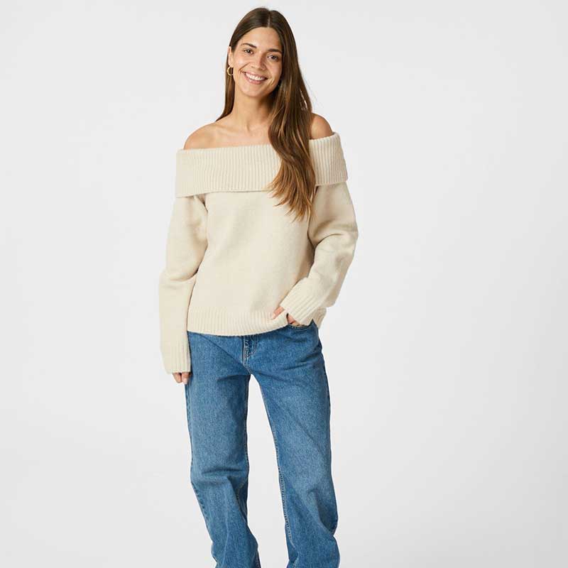 Neo Noir Jane Knit Blouse Ivory