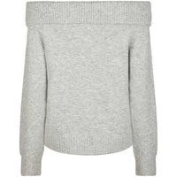 Neo Noir Jane Knit Blouse Light Grey Melange
