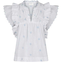 Neo Noir Jayla Embroidery Top White