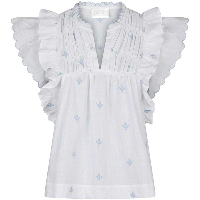 Neo Noir Jayla Embroidery Top White
