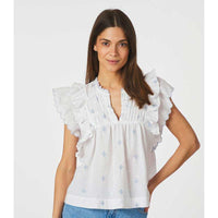 Neo Noir Jayla Embroidery Top White