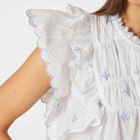 Neo Noir Jayla Embroidery Top White