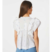 Neo Noir Jayla Embroidery Top White