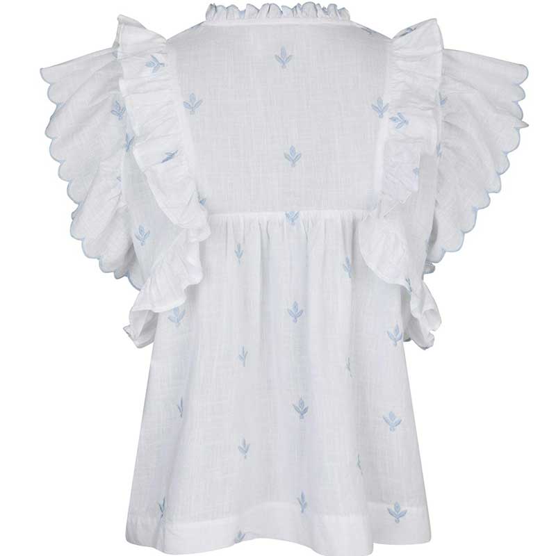 Neo Noir Jayla Embroidery Top White