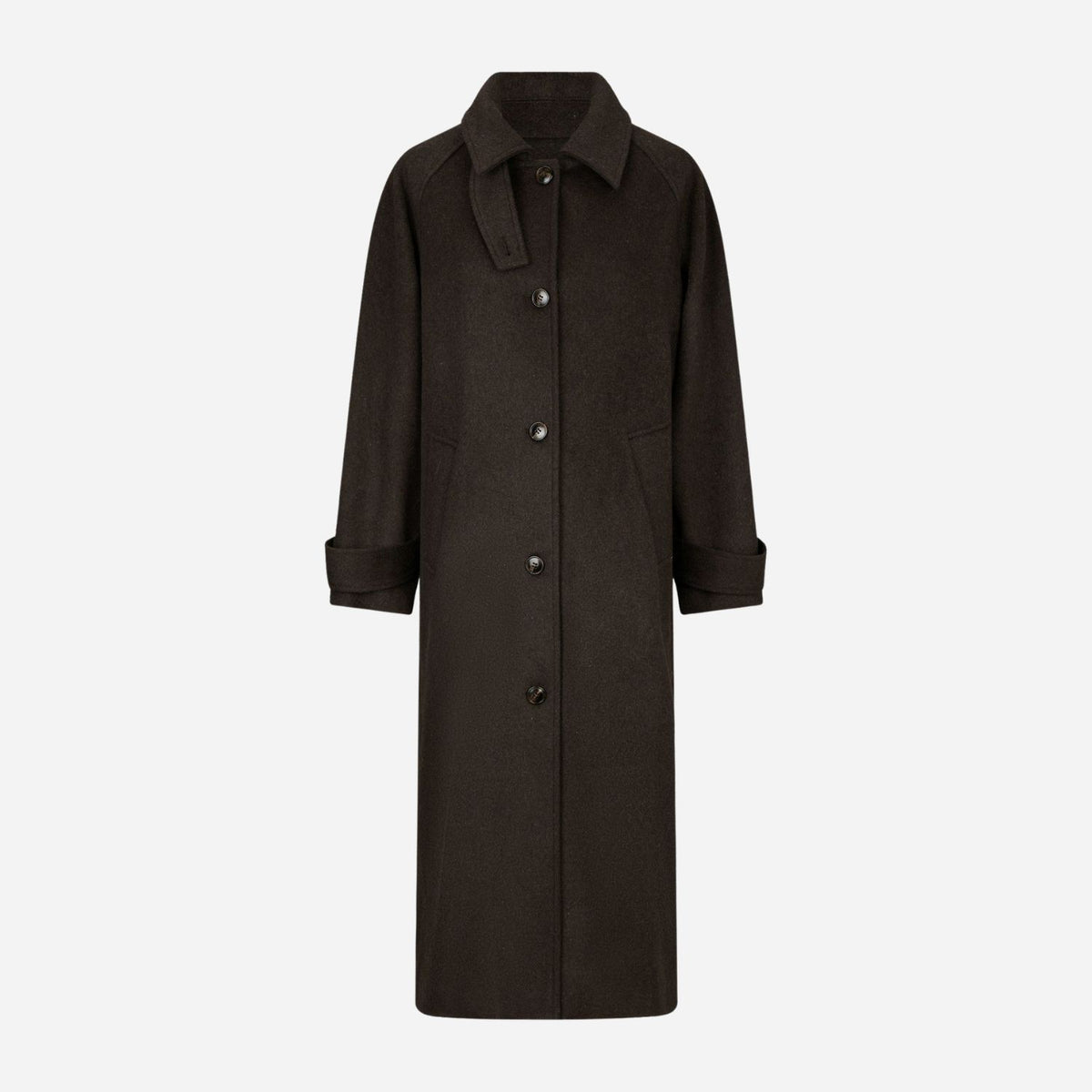 Neo Noir Keaton Wool Coat Chocolate Brown