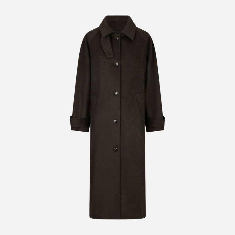 Neo Noir Keaton Wool Coat Chocolate Brown