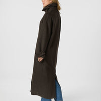 Neo Noir Keaton Wool Coat Chocolate Brown