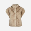 Neo Noir Kevini Faux Fur Vest Beige