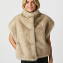 Neo Noir Kevini Faux Fur Vest Beige